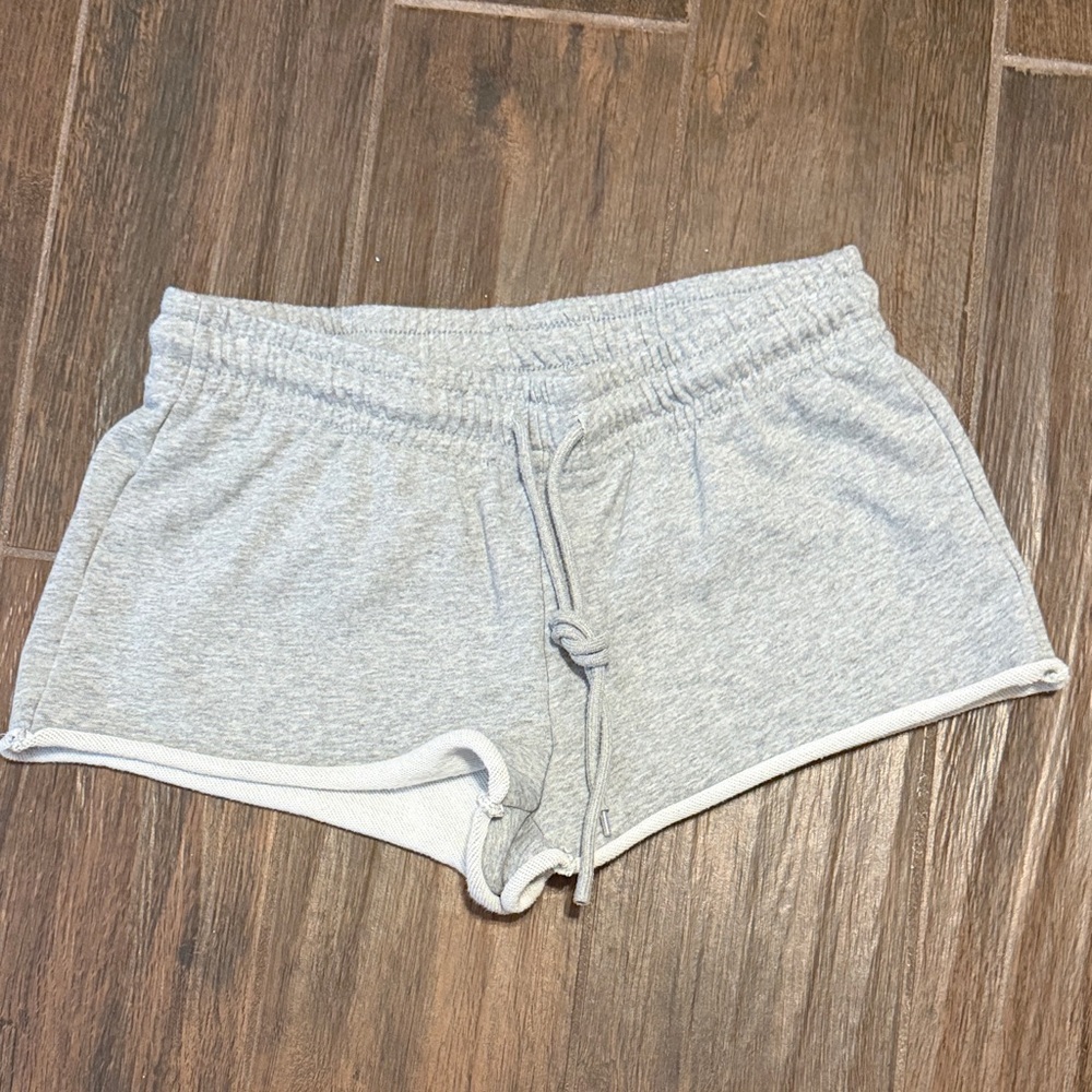 Edikted Light Gray Athletic Lounge Shorts with Drawstring